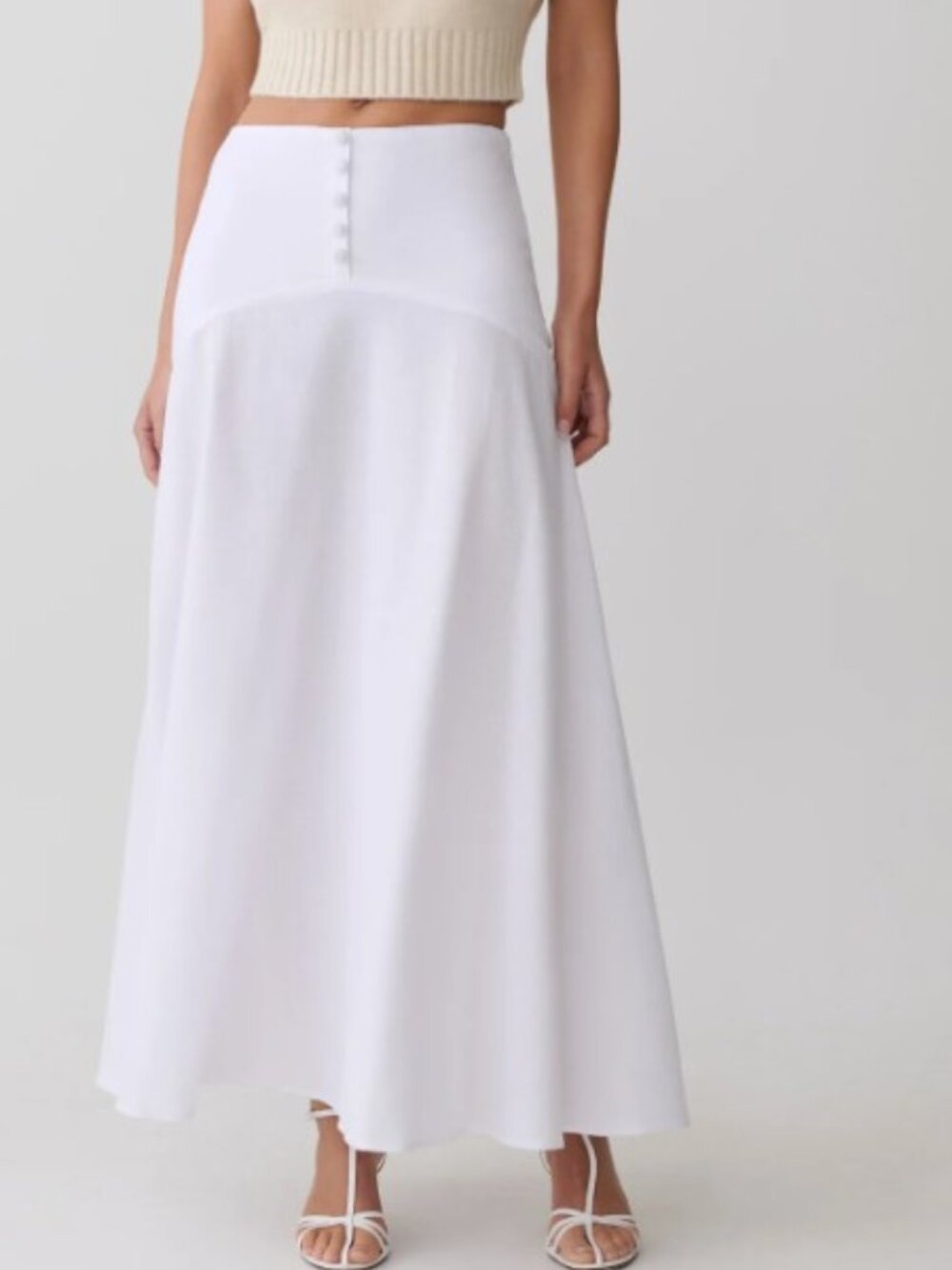 Meshki - Curved Waist Midi Skirt